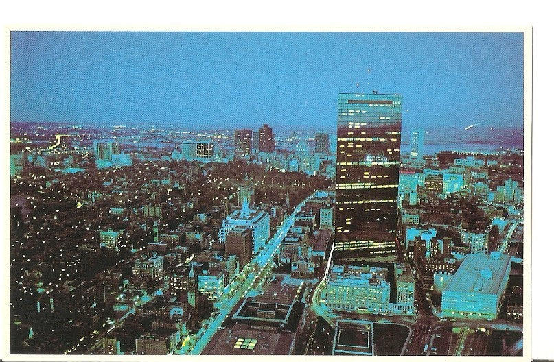 Postal 036819 : Twilight view of Hancock Tower and Downtown Boston
