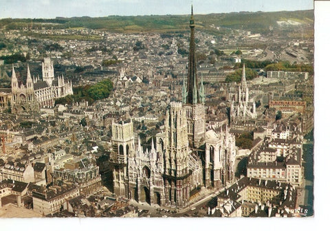 Postal 036832 : Rouen (Seine-Maritime). En avion sur Rouen La Cathedrale St-Maclou et St-Ouen