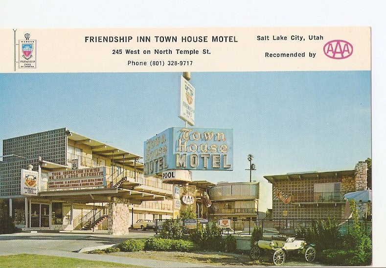 Postal 036843 : Friendship inn Town House Motel. West on North Temple St. Salt Lake City Utah