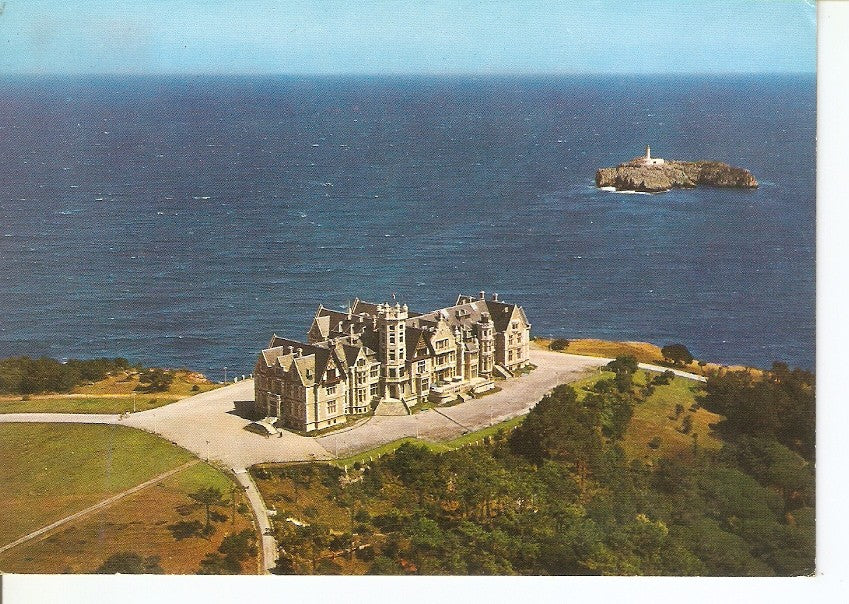 Postal 036866 : Santander (Vista aerea). Palacio de la Magdalena y Foro Maura