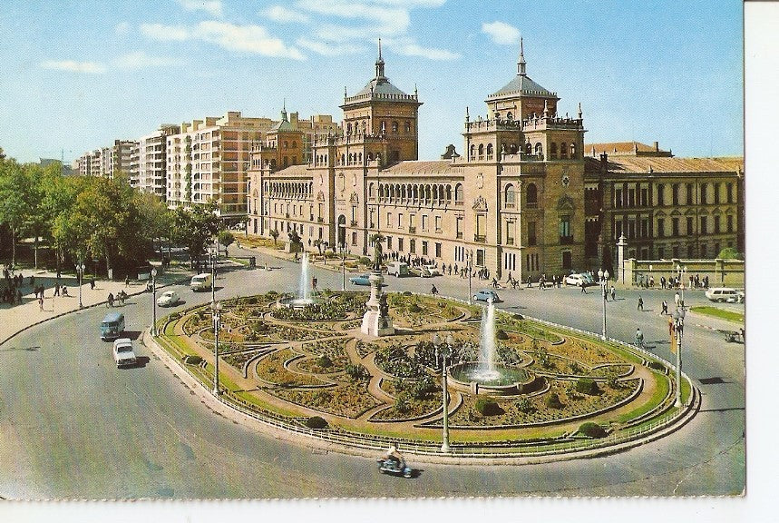 Postal 036991 : Valladolid. Plazade Zorrilla - Academia de Caballeria
