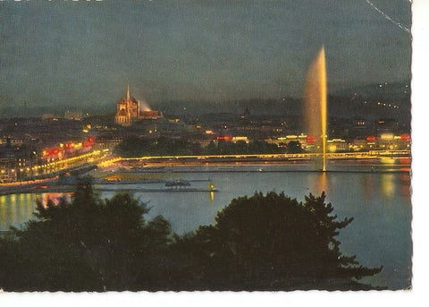 Postal 036994 : Geneve - La Rade illuminee depuis Cologny