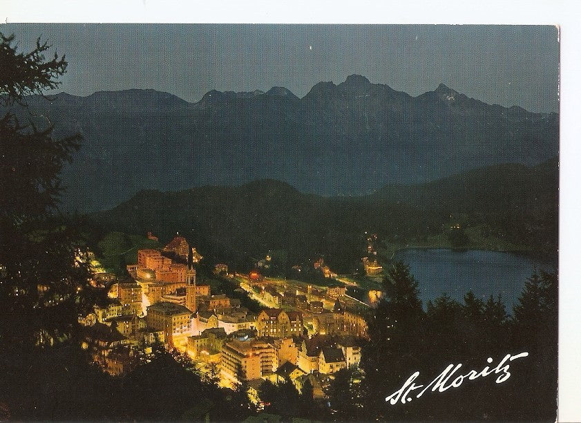 Postal 036996 : St. Moritz bei Nacht