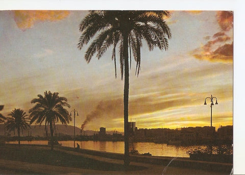 Postal 037041 : Malaga (Costa del Sol). Puesta de sol y Paseo de la Farola
