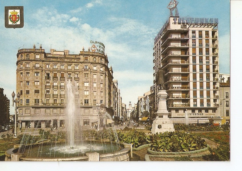 Postal 037048 : Valladolid. Plaza de Zorrilla y Edificio Caja de Ahorro de Salamanca