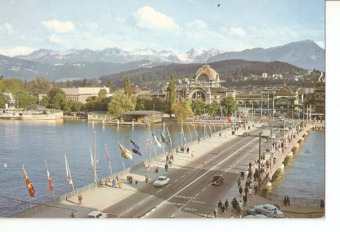 Postal 037068 : Luzern Seebrucke mit den Alpen