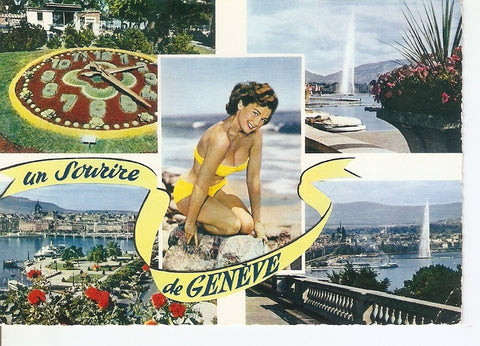 Postal 037136 : Geneve - La Rade illuminee depuis Cologny