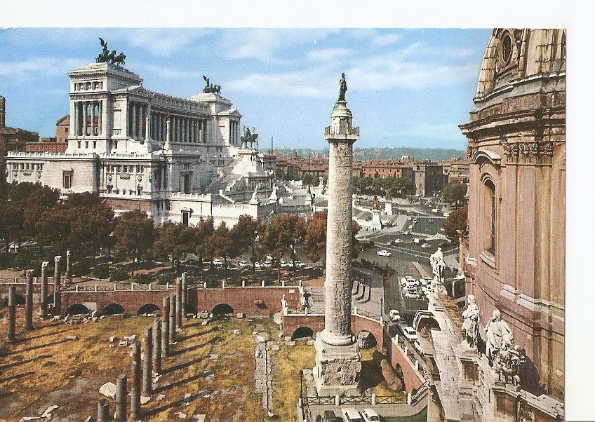 Postal 037224 : Roma. Trajan Column and Forum with Monument to Victor Emmanuel II