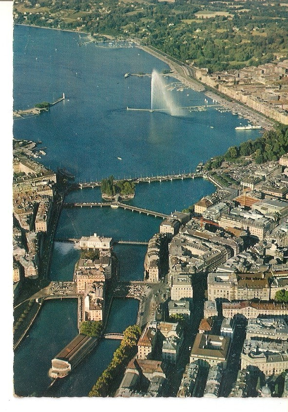 Postal 037343 : Geneve. La Rade et les Ponts sur le Rhone