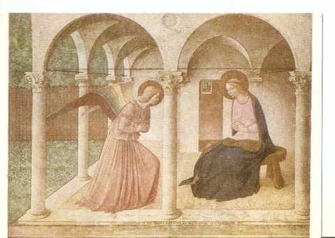 Postal 037381 : Fra Giovanni de Fiesole dit Beato Angelico. La Annunciacion. Musee San Marco Florence (Ecole Florentine)