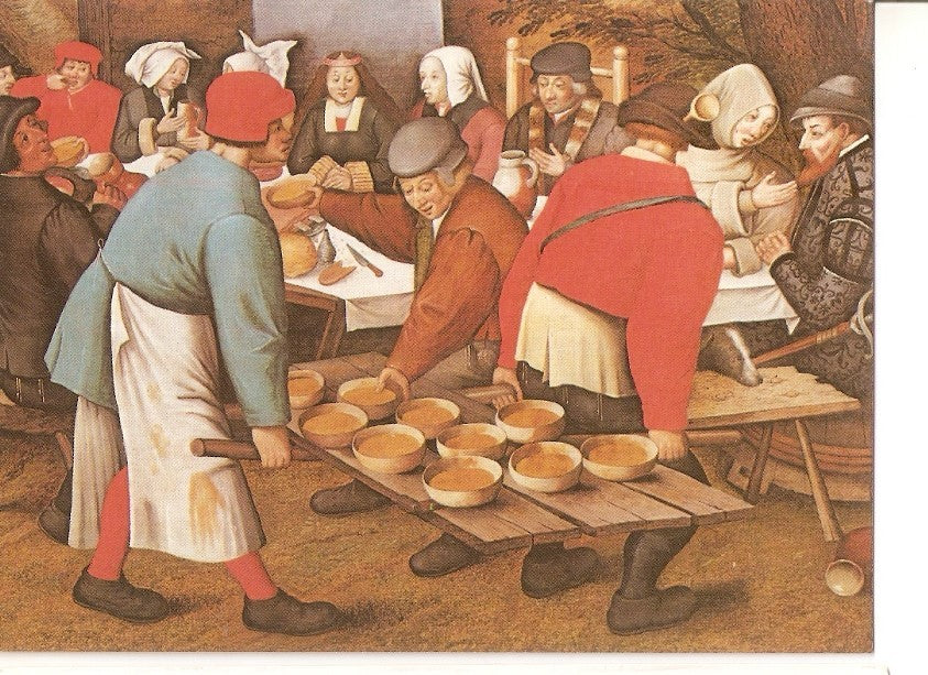 Postal 037421 : Wedding Feast (detail) P. Breughel the Younger