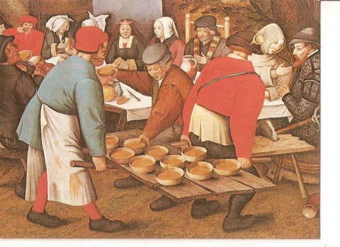 Postal 037421 : Wedding Feast (detail) P. Breughel the Younger