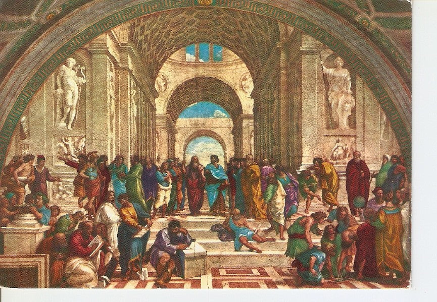 Postal 037425 : Citta del Vaticano. Museum of the Vatican - Room of the Signature The School of Athens