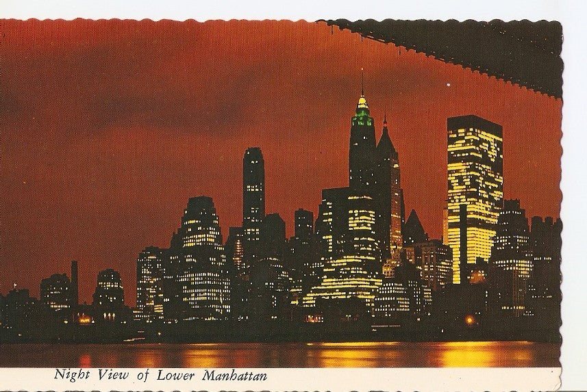 Postal 037444 : Night View of Lower Manhattan