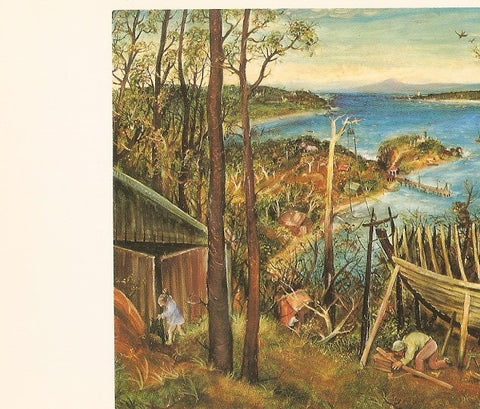 Postal 037497 : Bengt Nordenberg: Pehr Horberg malande altartavia i Virestads kyrka Detail ur oljemalning Malmo Museum