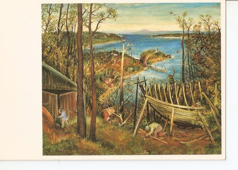 Postal 037499 : Arthur Boyd. Boat-builder Eden New South Wales tempera and oil composition board