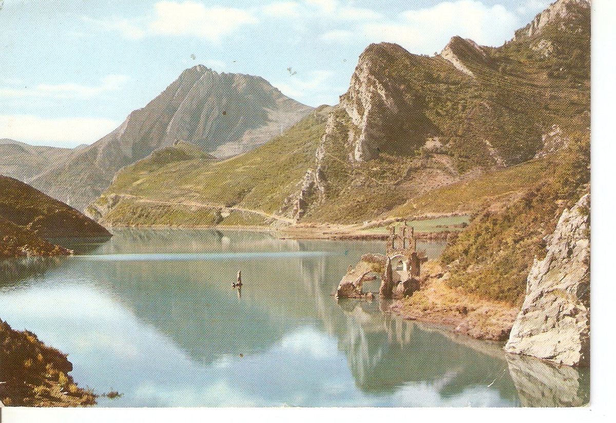 Postal 037738 : Pirineos de Lerida. Alto Ribagorza. Embalse de Escales y restos del Monasterio de Labaix
