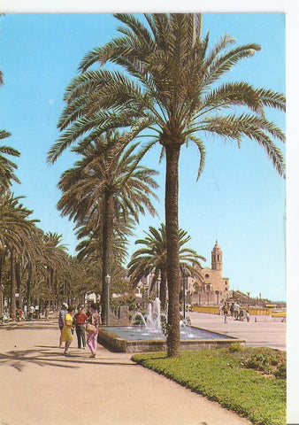 Postal 037744 : Sitges. Paseo de las Palmeras