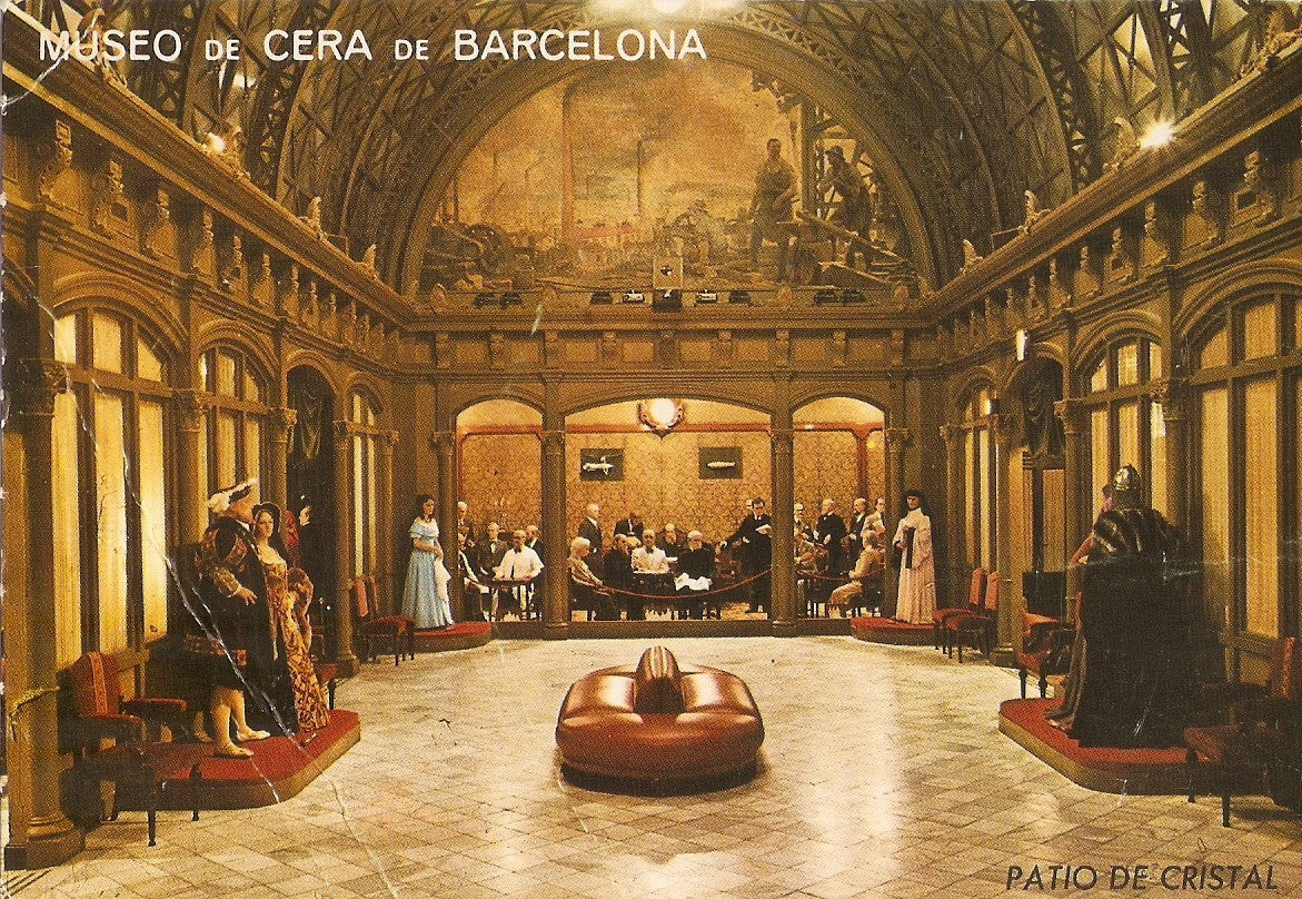 Postal 037808 : Museo de Cera de Barcelona Patio de Cristal