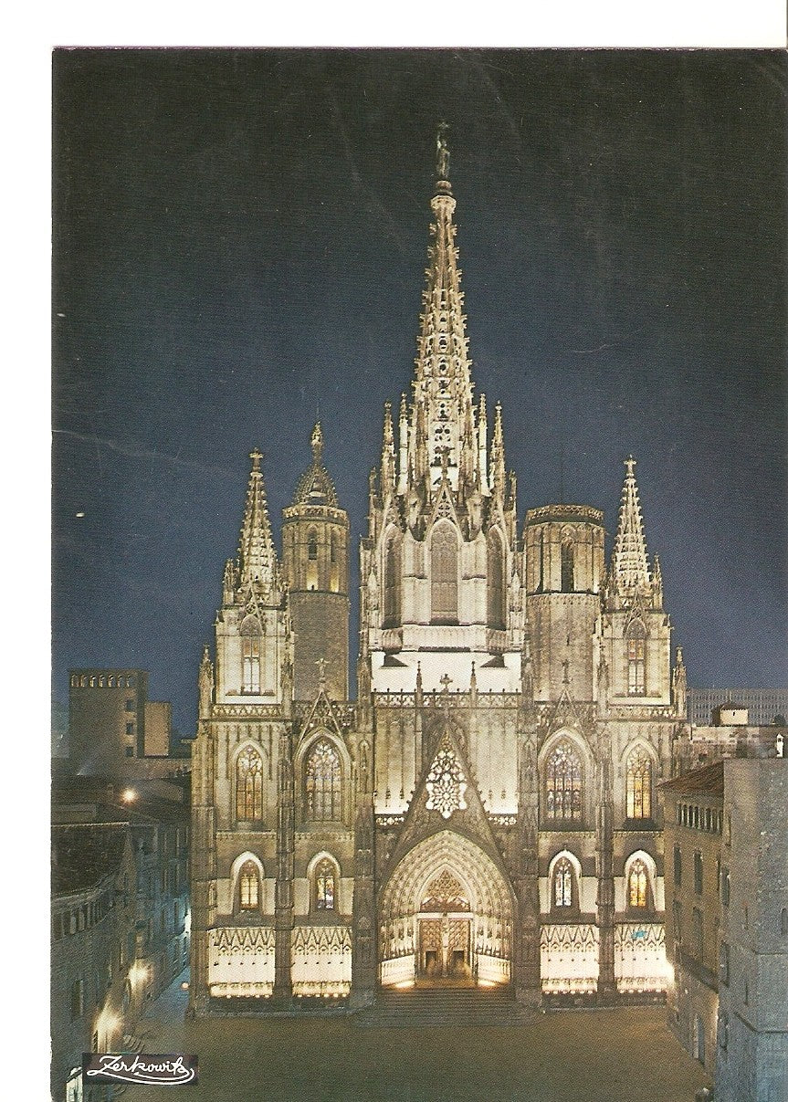 Postal 037855 : Barcelona. Catedral de noche