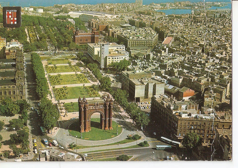 Postal 037865 : Barcelona. Arco de triunfo. Vista aerea