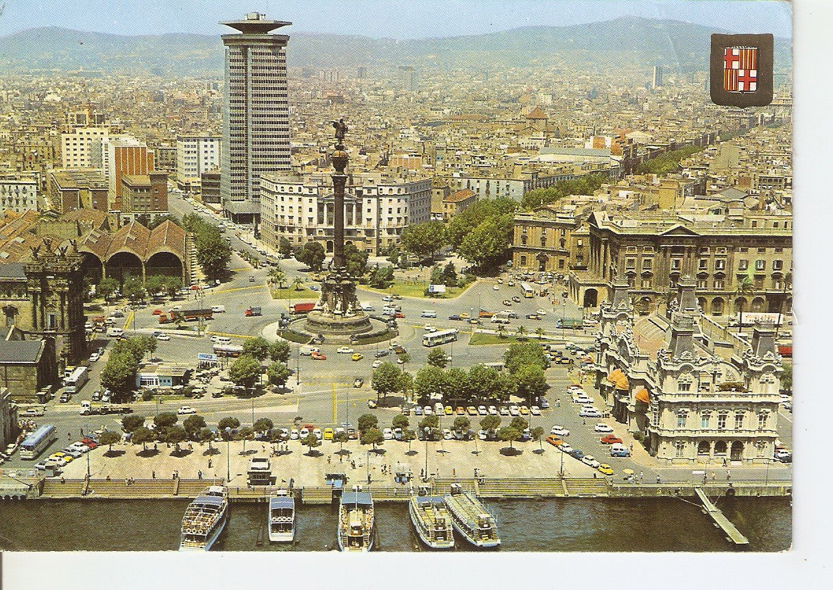 Postal 037904 : Barcelona. Colon y Puerto vista aerea