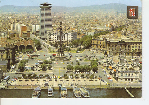 Postal 037904 : Barcelona. Colon y Puerto vista aerea