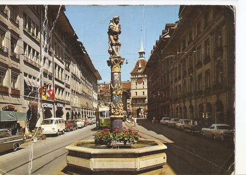 Postal 037905 : Berne. La fontaine du Juoeur de cornemuse