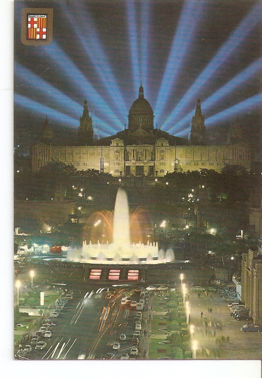 Postal 037972 : Barcelona. Fuentes y Palacio Nacional de Montjuich