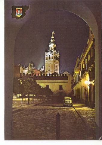 Postal 038092 : Sevilla. Patio de Banderas y Giralda iluminada