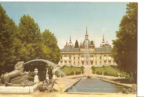 Postal 038222 : La Granja de San Ildefonso (Segovia). Palacio desde el Templete de las Tres Gracias