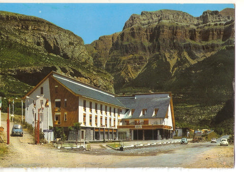 Postal 038223 : Torla (Huesca). Hotel Ordesa entrada al camping al fondo Mondarruego