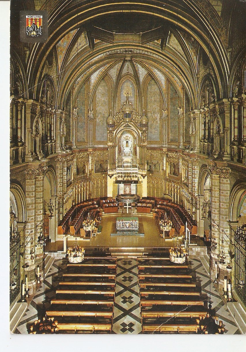 Postal 038291 : Montserrat. Interior de la Basilica