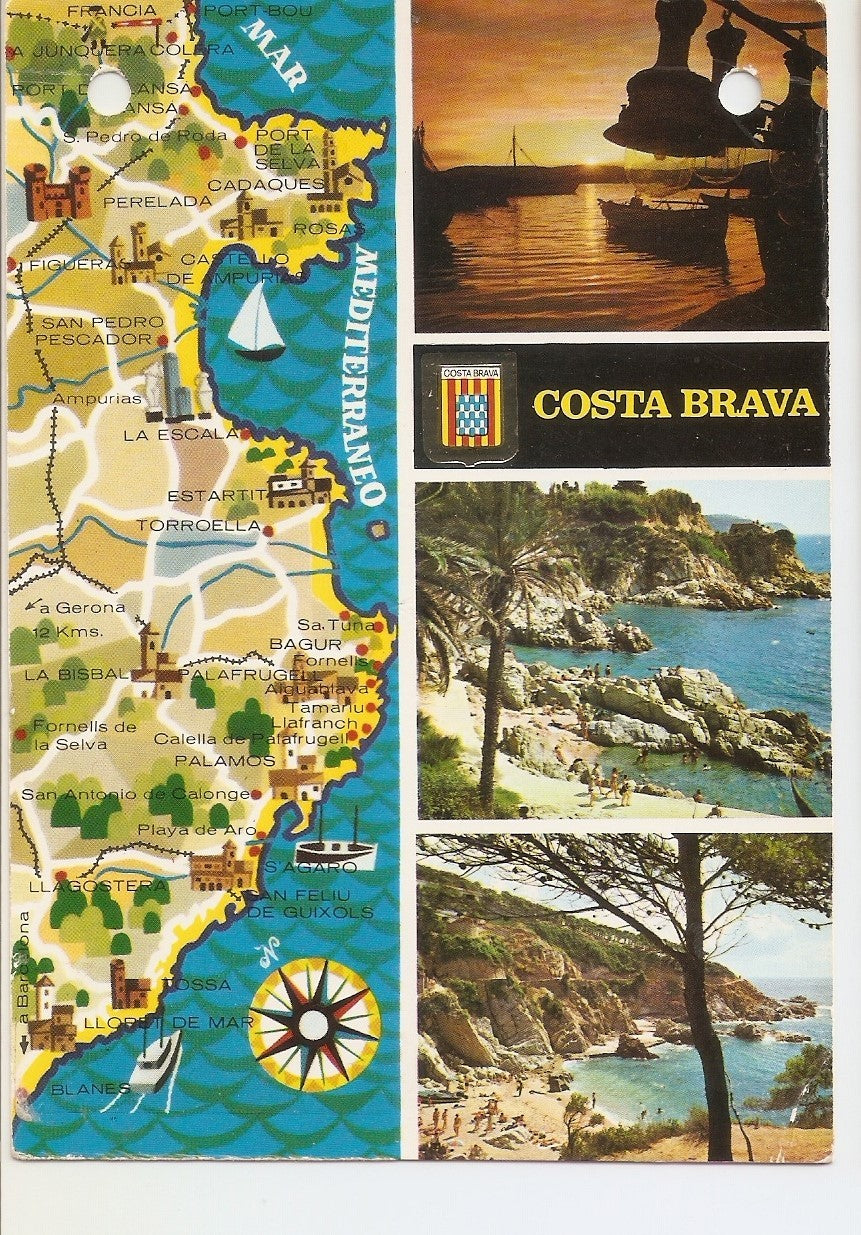 Postal 038311 : Costa Brava atardecer en el puerto. Acantilados
