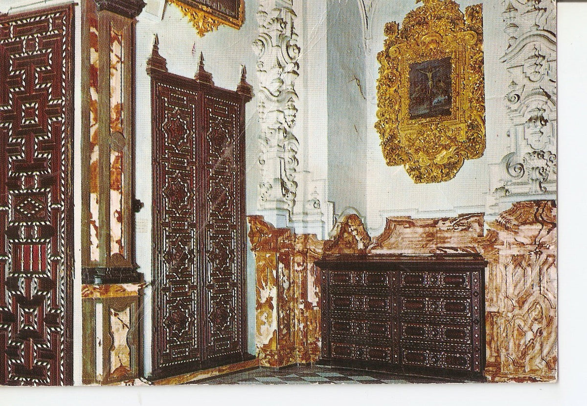 Postal 038327 : Granada. La Cartuja. Puertas y armarios tarecea. Sacristia