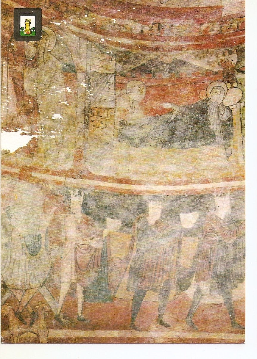 Postal 038380 : Santa Maria de Barbera (Barcelona). Fragmento mural del abside mayor. Siglo XII
