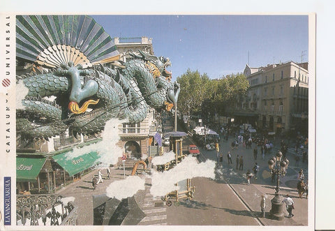 Postal 038441 : Les Rambles de Barcelona. La serpiente del paseo desde Colon. Foto de Jose Maria Alguersuari