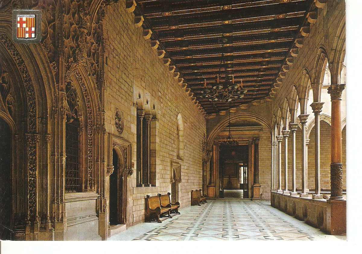 Postal 038443 : Barcelona. Barrio Gotico. Palacio de la Diputacion. Galeria y Puerta de la Capilla de San Jorge