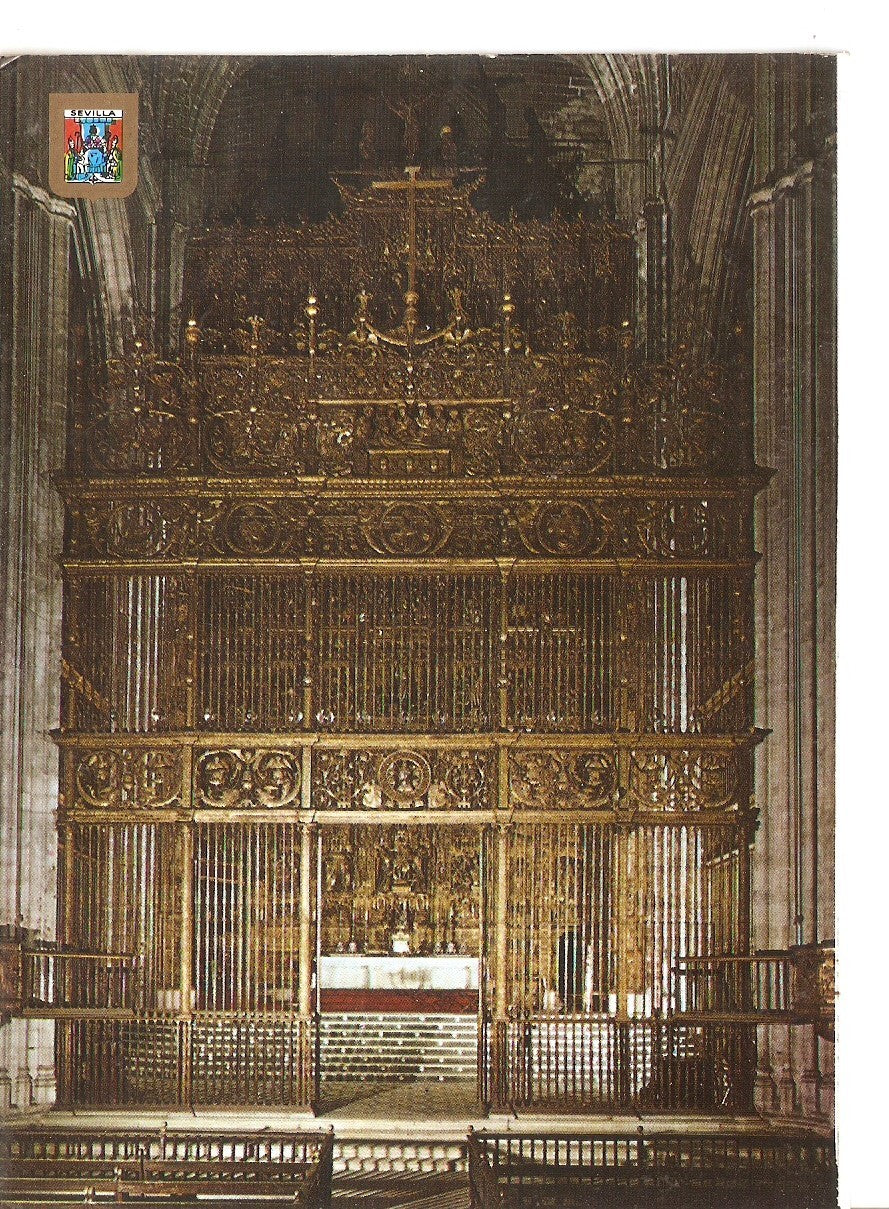 Postal 038489 : Catedral de Sevilla. Altar Mayor. Detalle cancelas