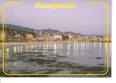 Postal 038579 : Sangenjo (Pontevedra). Playa de Silgar. Nocturna