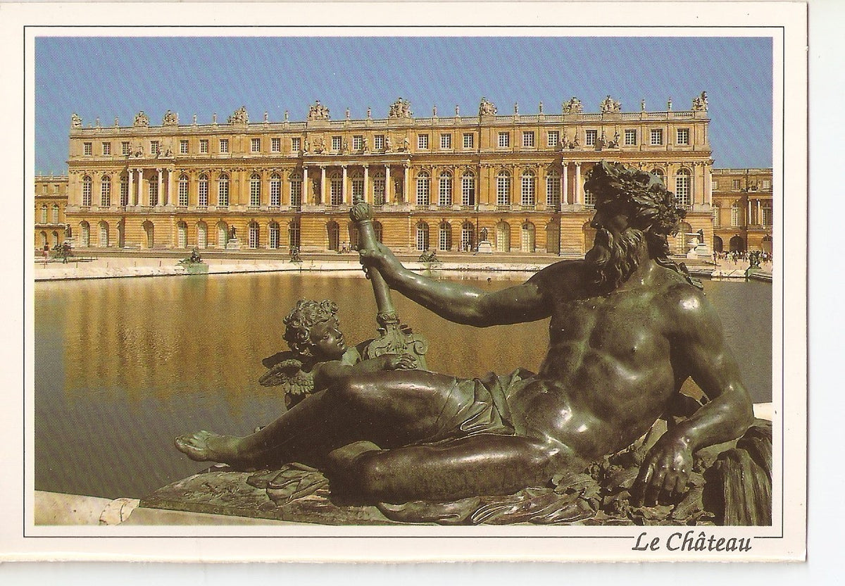 Postal 038786 : Versailles (Yvelines). Le Parterre deau et la Façade Ouest du ChÂteau
