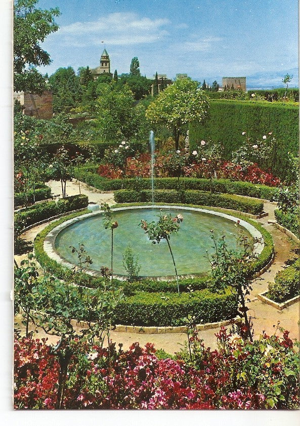 Postal 038809 : Granada Generalife. Detalle Jardines Bajos