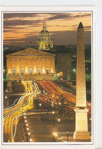 Postal 038890 : Paris la nuit. Place de la Bastille