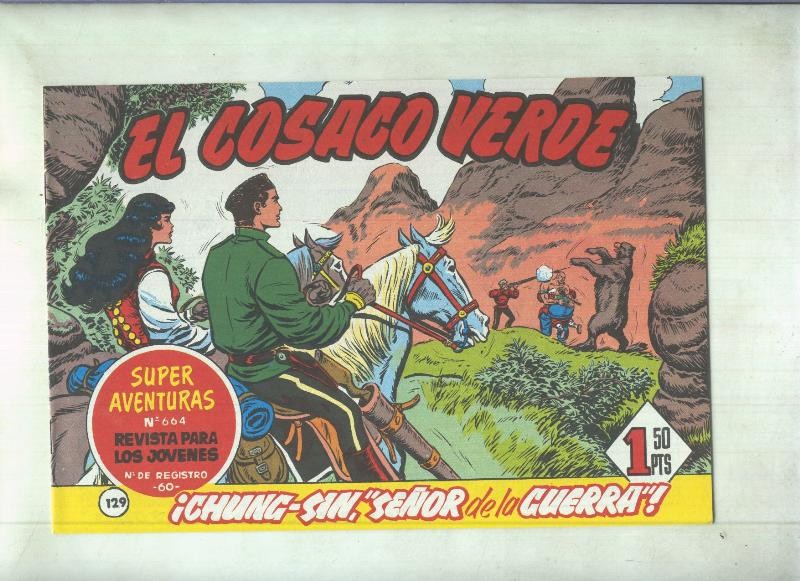 Facsimil de Ediciones B: El Cosaco Verde numero 129: Chung Sin, señor de la guerra