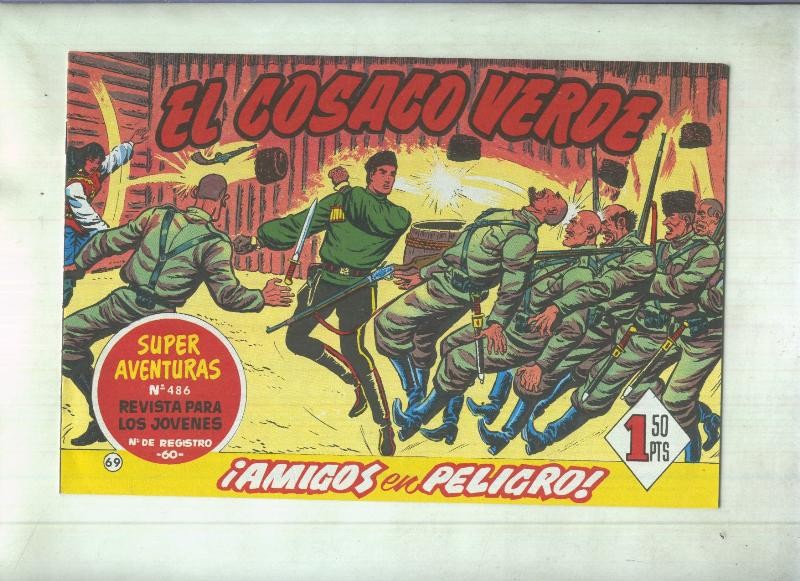 Facsimil de Ediciones B: El Cosaco Verde numero 069: Amigos en peligro