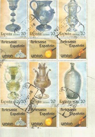 Juego de 6 sellos circulados sobre Artesania Española