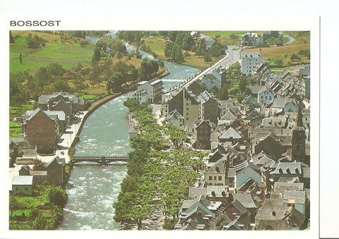 Postal 038974 : Bossot. Vall dAran. Pirineo Catalan. Vista aerea y rio Garona
