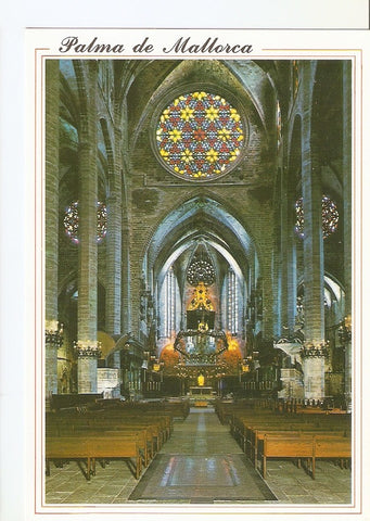 Postal 038977 : Palma de Mallorca (Baleares). La Catedral. Vista interior Siglo XIII