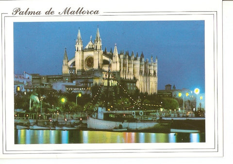 Postal 038984 : Mallorca (Baleare) España. Palma. Vista nocturna de la Catedral