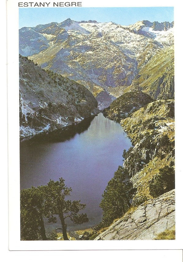 Postal 039030 : Valle de Bohi-Estany Negre al fondo Comolo Formo y los Bessiberri